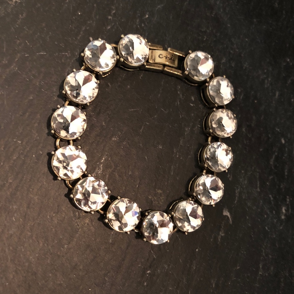 Chloe + Isabel Clear Crystal Gold-Tone Tennis Bracelet